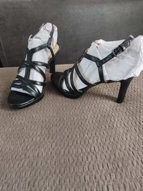 Naturalizer Black Strappy High Heel Sandals